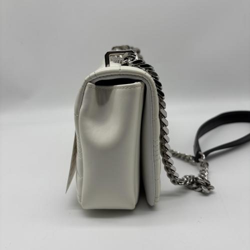 Burberry White Horseferry Print Quilted Lola, Silver Chain Strap photo 4