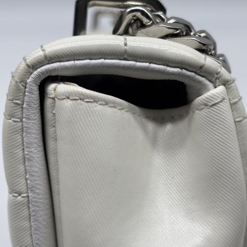 Burberry White Horseferry Print Quilted Lola, Silver Chain Strap photo 5