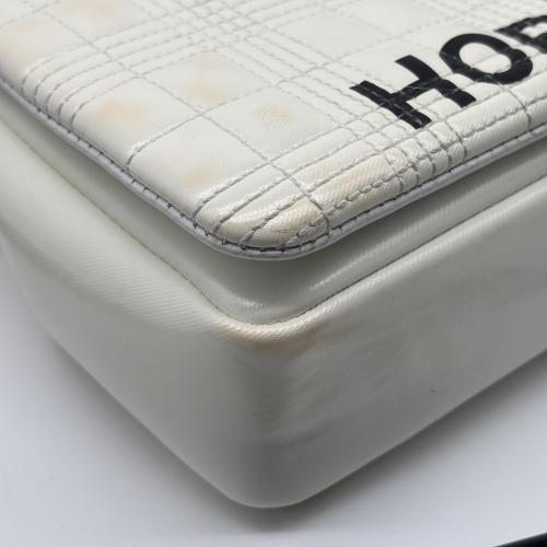Burberry White Horseferry Print Quilted Lola, Silver Chain Strap photo 7