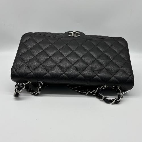 Chanel Black Caviar Leather Jumbo Classic Flap Bag photo 5