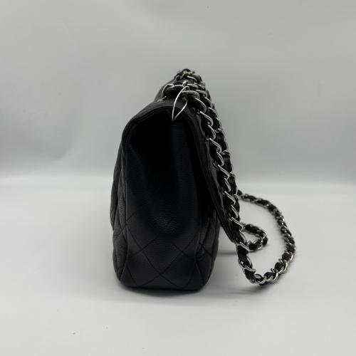 Chanel Black Caviar Leather Jumbo Classic Flap Bag photo 6