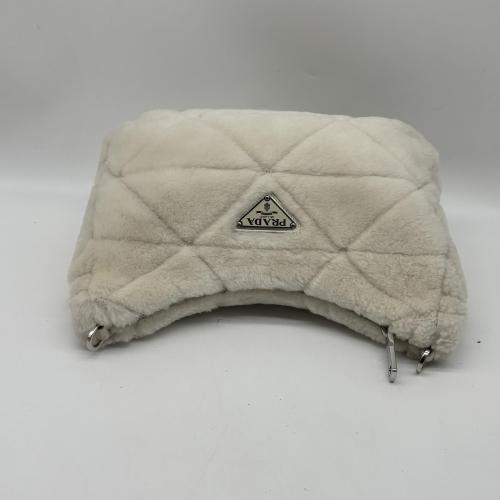 Prada White Quilted Shearling Crossbody Bag photo 5
