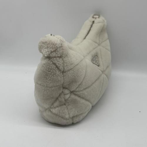 Prada White Quilted Shearling Crossbody Bag photo 6