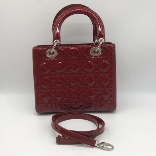 Christian Dior Red Patent Leather Lady Dior Handbag photo 2