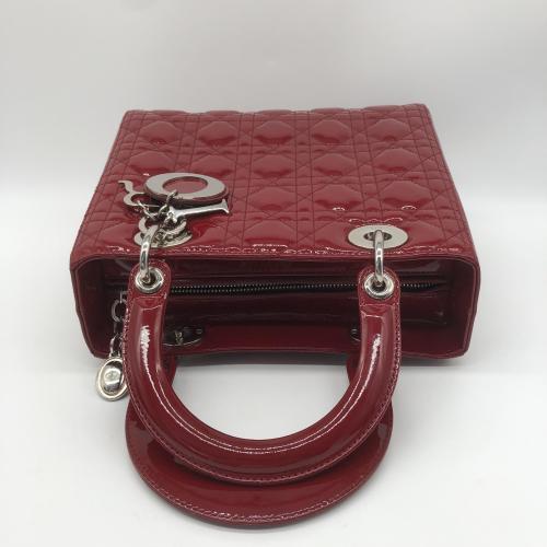 Christian Dior Red Patent Leather Lady Dior Handbag photo 6