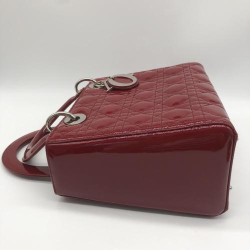 Christian Dior Red Patent Leather Lady Dior Handbag photo 7