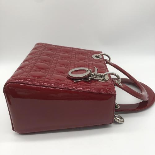 Christian Dior Red Patent Leather Lady Dior Handbag photo 8