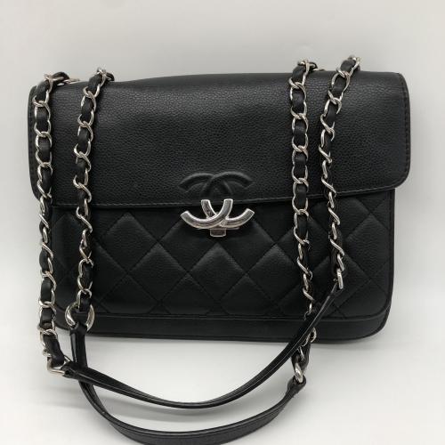 Chanel Black Quilted Leather CC Box Flap Bag