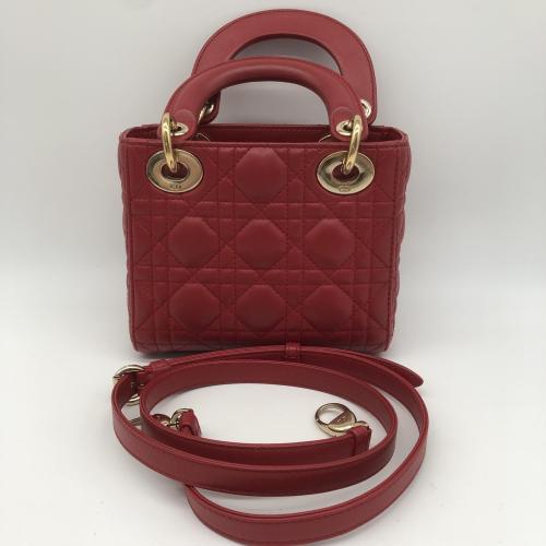 Christian Dior Red Lambskin Mini Lady Dior Handbag photo 2