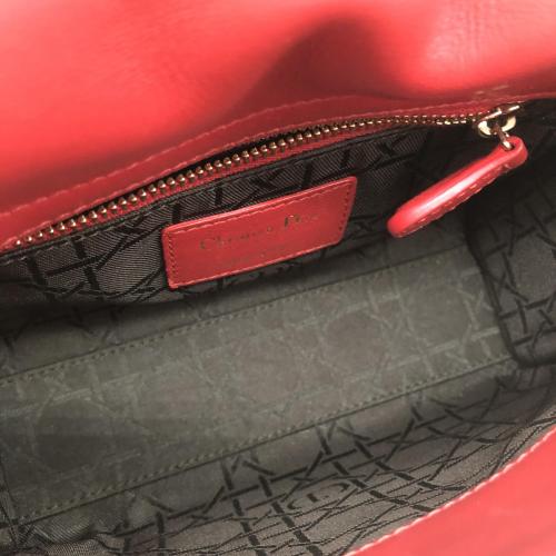 Christian Dior Red Lambskin Mini Lady Dior Handbag photo 4