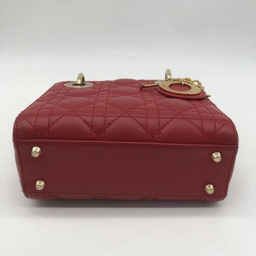 Christian Dior Red Lambskin Mini Lady Dior Handbag photo 5