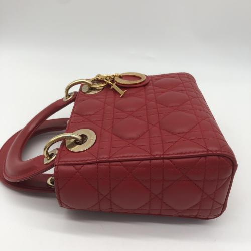 Christian Dior Red Lambskin Mini Lady Dior Handbag photo 7
