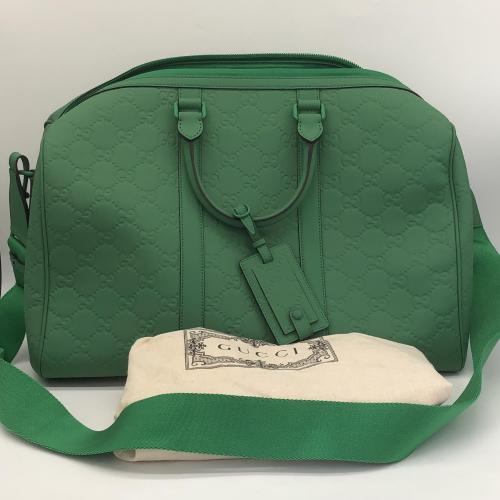 Gucci Green GG Embossed Duffle Bag