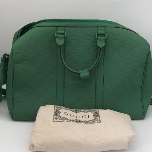 Gucci Green GG Embossed Duffle Bag photo 2