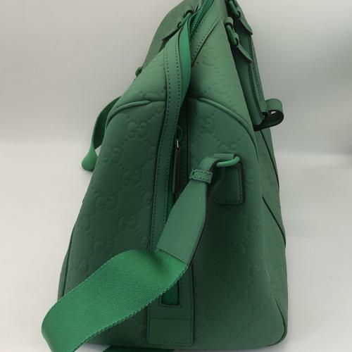 Gucci Green GG Embossed Duffle Bag photo 8