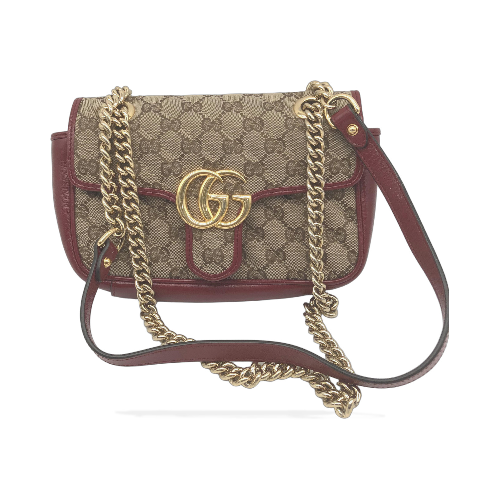 Gucci GG Marmont Canvas And Leather Crossbody Bag