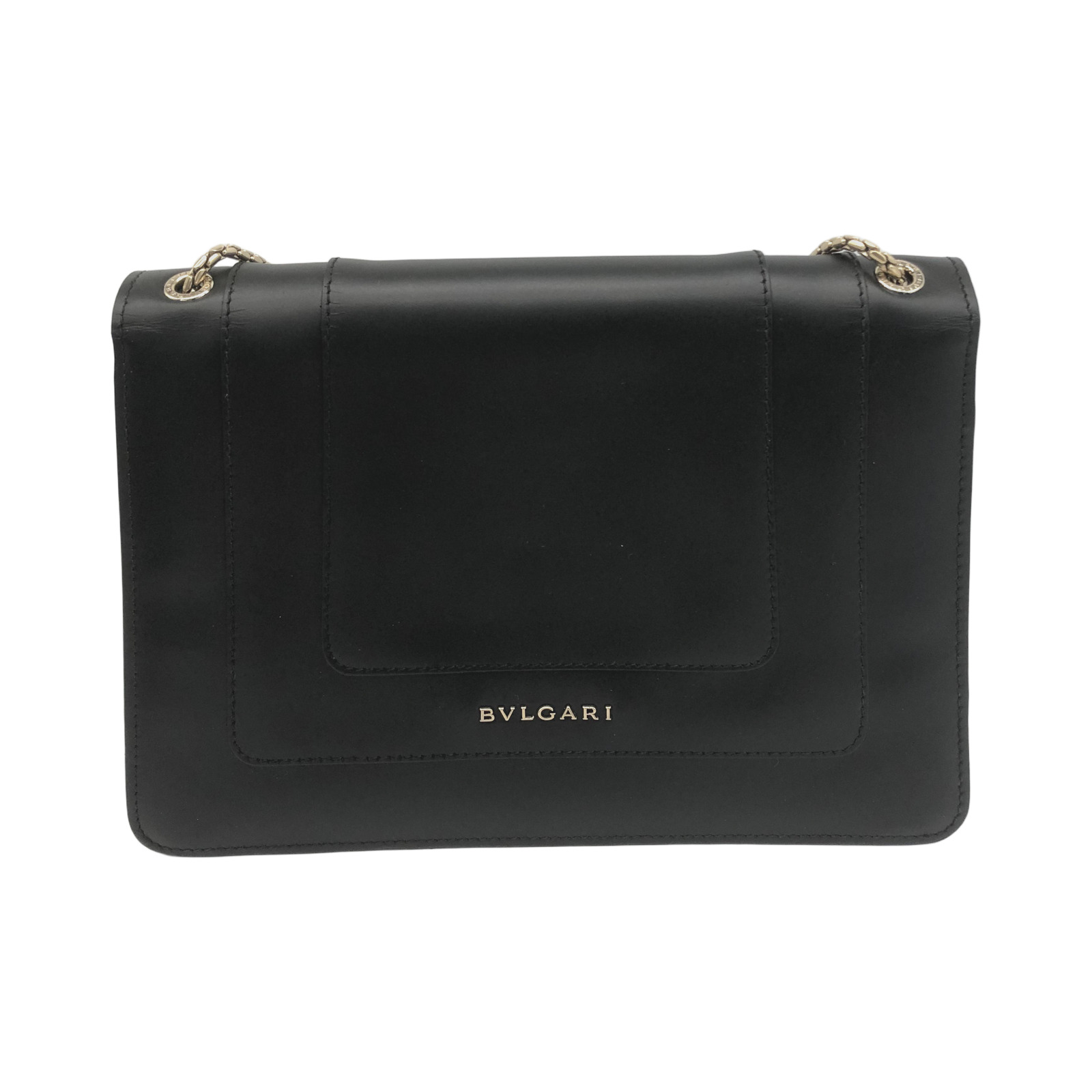 Bulgari Black Leather Serpenti Forever Shoulder Bag photo 2