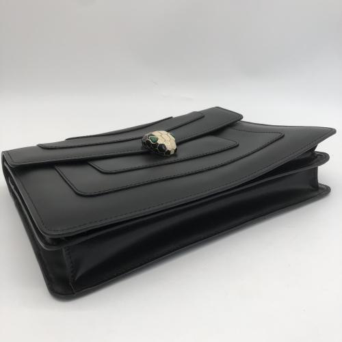 Bulgari Black Leather Serpenti Forever Shoulder Bag photo 3