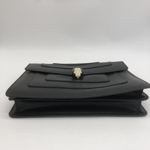 Bulgari Black Leather Serpenti Forever Shoulder Bag photo 5