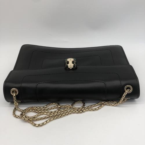 Bulgari Black Leather Serpenti Forever Shoulder Bag photo 6