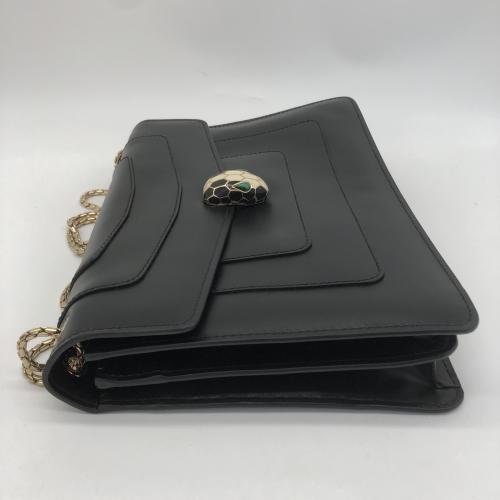 Bulgari Black Leather Serpenti Forever Shoulder Bag photo 7
