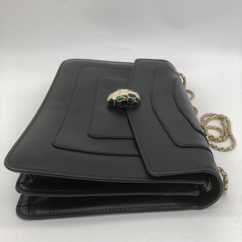 Bulgari Black Leather Serpenti Forever Shoulder Bag photo 8