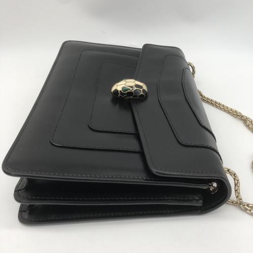 Bulgari Black Leather Serpenti Forever Shoulder Bag photo 7