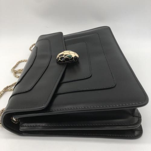 Bulgari Black Leather Serpenti Forever Shoulder Bag photo 8