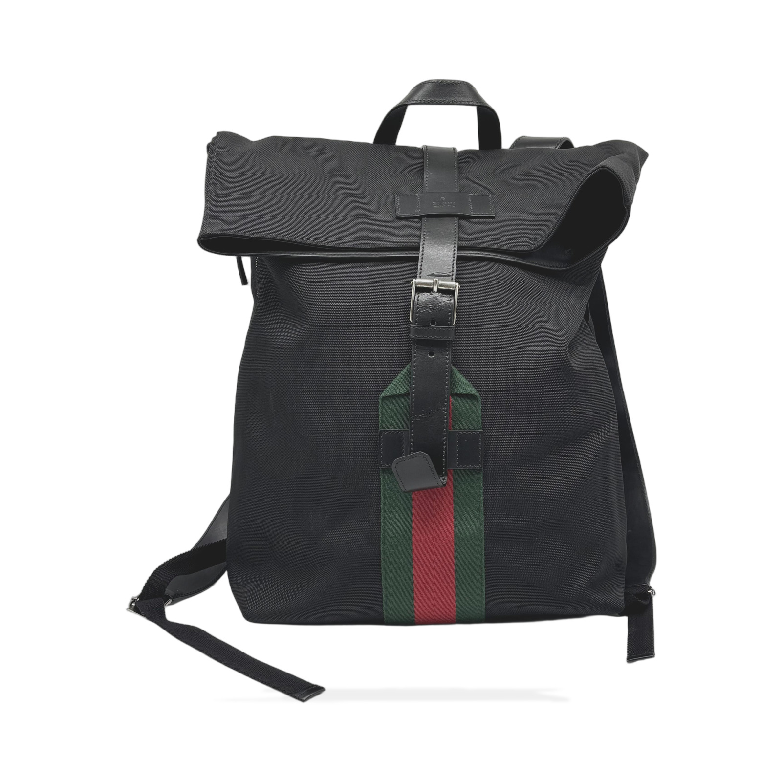 Gucci Black Sherry Line Webbing Backpack