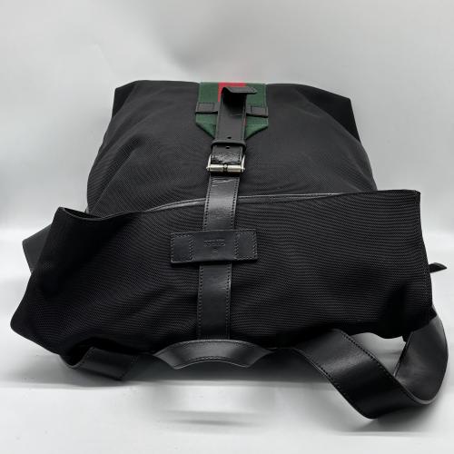 Gucci Black Sherry Line Webbing Backpack photo 5