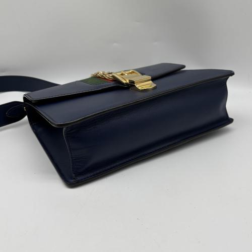 Gucci Navy Leather Sylvie Shoulder Bag photo 3