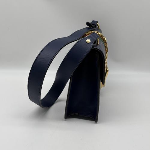 Gucci Navy Leather Sylvie Shoulder Bag photo 7