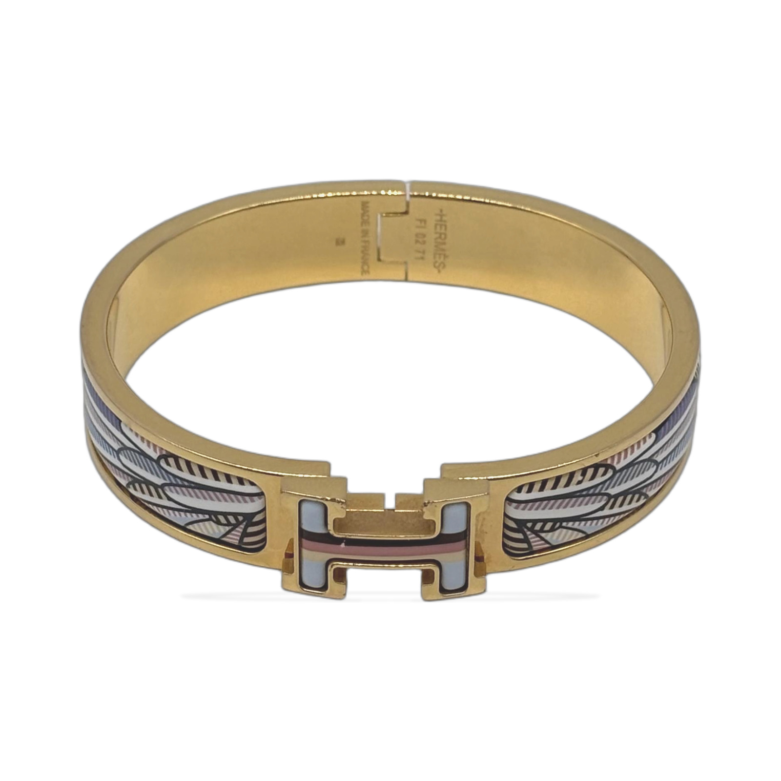 Hermès Gold Plated Enamel Clic H Bracelet