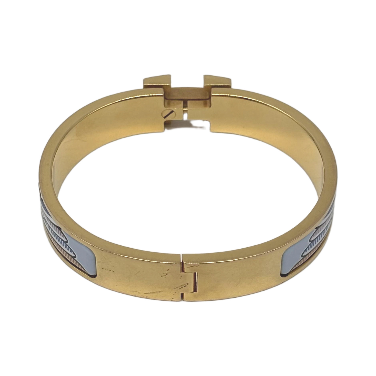 Hermès Gold Plated Enamel Clic H Bracelet photo 2