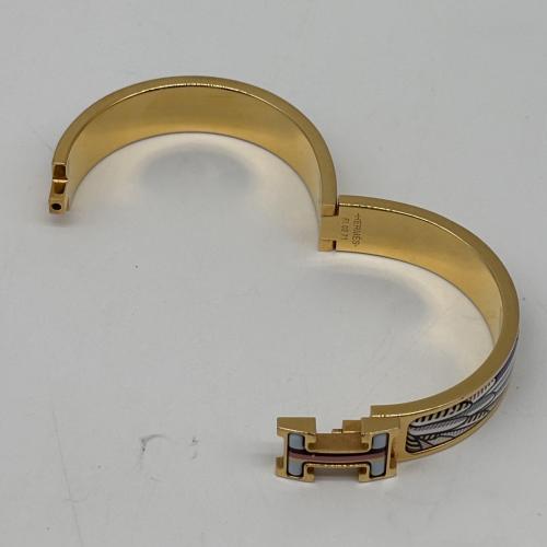 Hermès Gold Plated Enamel Clic H Bracelet photo 3