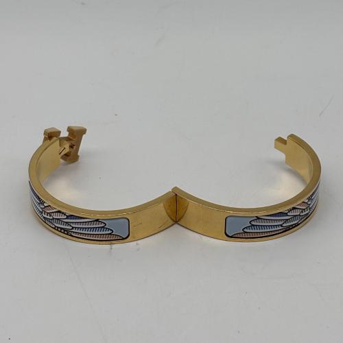Hermès Gold Plated Enamel Clic H Bracelet photo 8