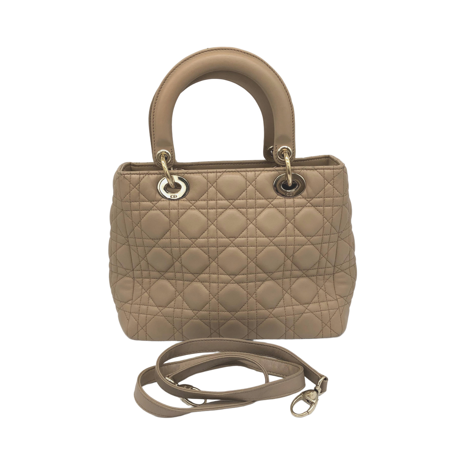 Christian Dior Beige Quilted Lambskin Lady Dior Handbag photo 2
