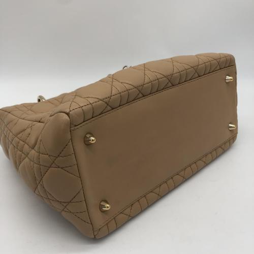 Christian Dior Beige Quilted Lambskin Lady Dior Handbag photo 3