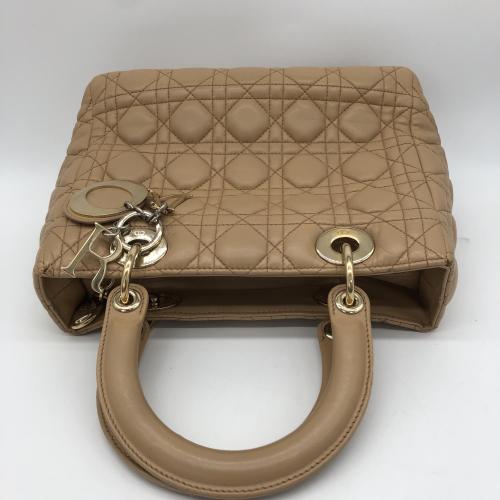Christian Dior Beige Quilted Lambskin Lady Dior Handbag photo 6