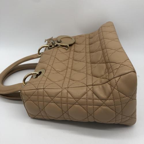 Christian Dior Beige Quilted Lambskin Lady Dior Handbag photo 8