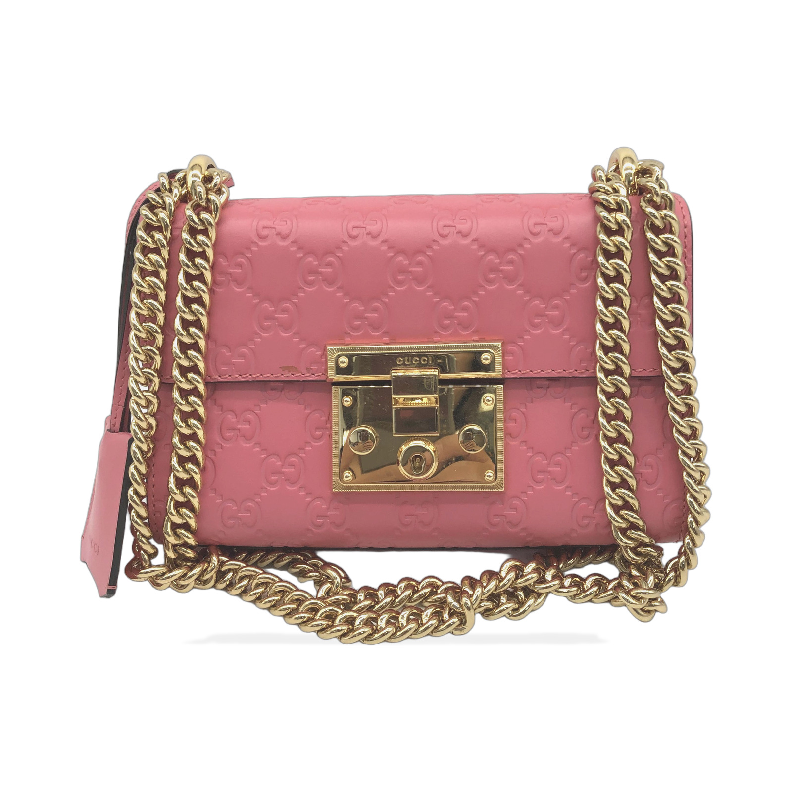 Gucci Pink Leather Padlock Shoulder Bag