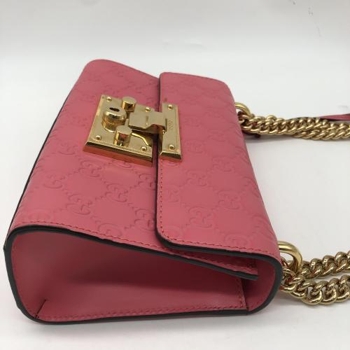 Gucci Pink Leather Padlock Shoulder Bag photo 7