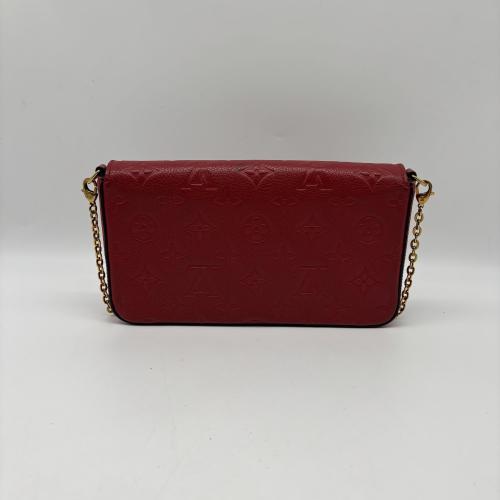 Louis Vuitton Red Leather Crossbody Bag With Chain photo 2