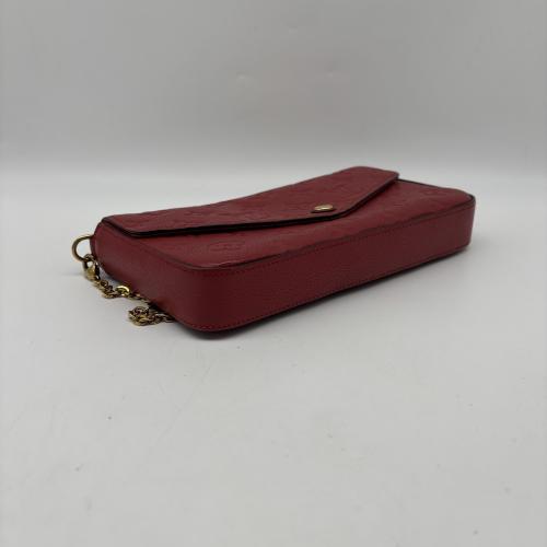 Louis Vuitton Red Leather Crossbody Bag With Chain photo 3