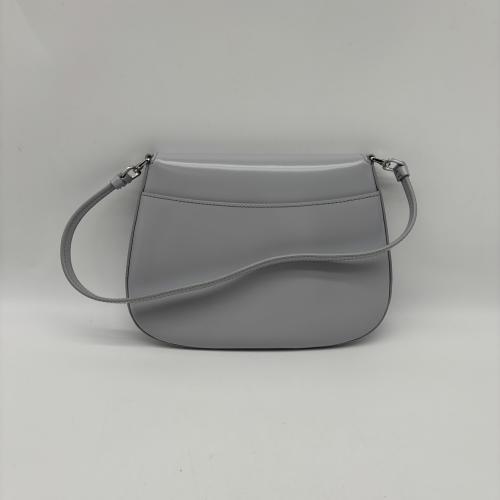 Prada Mini Cleo Leather Shoulder Bag In Grey photo 2