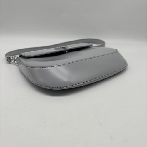 Prada Mini Cleo Leather Shoulder Bag In Grey photo 3