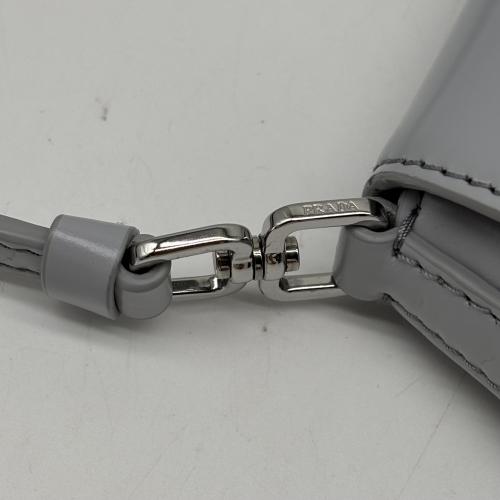 Prada Mini Cleo Leather Shoulder Bag In Grey photo 8