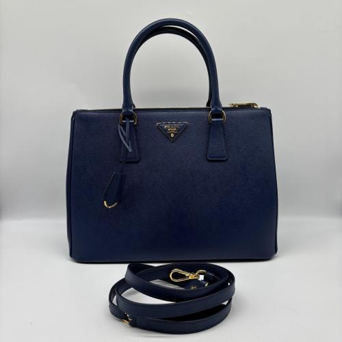 Prada Saffiano Leather Navy Blue Handbag