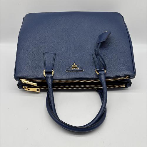 Prada Saffiano Leather Navy Blue Handbag photo 5