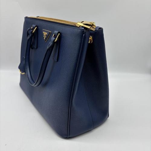 Prada Saffiano Leather Navy Blue Handbag photo 7